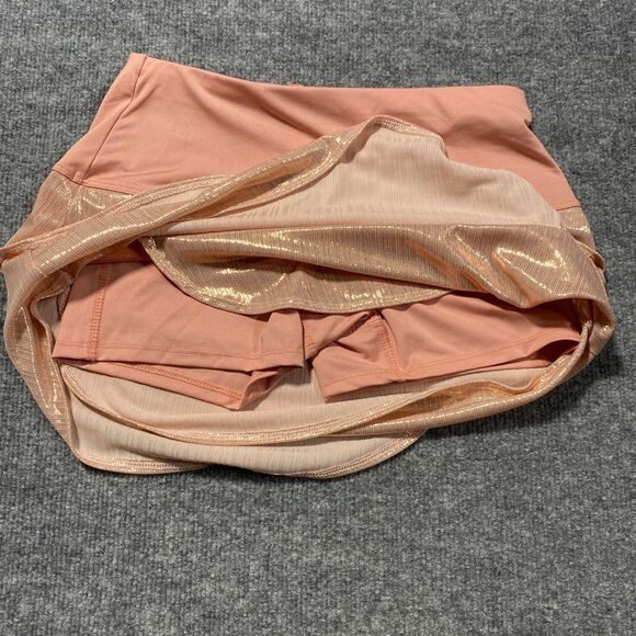 Lucky In Love Skirt Skort Womens XS Pink Metallic Scallop Tennis Golf Pickleball - Picture 6 of 8
